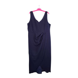 Sukienka damska elegancka granatowa midi kopertowa 2XL