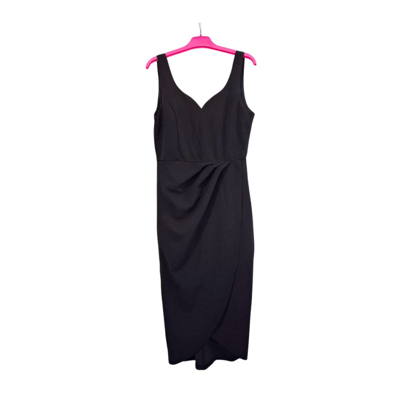 Sukienka damska czarna elegancka midi kopertowa XL