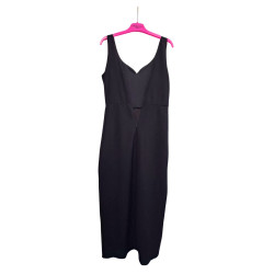 Sukienka damska czarna elegancka midi kopertowa XL