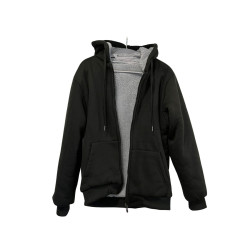 Czarna bluza na zamek ocieplana hoodie kangurka M