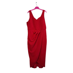 Czerwona sukienka midi elegancka L