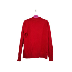 Czerwony sweter AOTTORI elegancki, zapinany na zamek  S