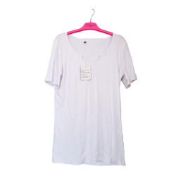T-shirt damski biały prążkowany XL