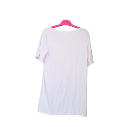 T-shirt damski biały prążkowany XL