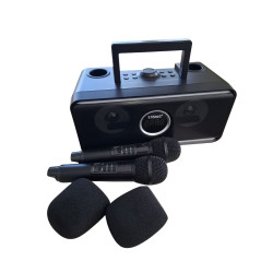 Głośnik Bluetooth LED karaoke z 2 mikrofonami bezprzewodowy