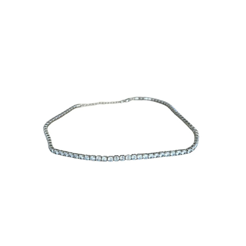 Naszyjnik srebrny z cyrkoniami choker vintage