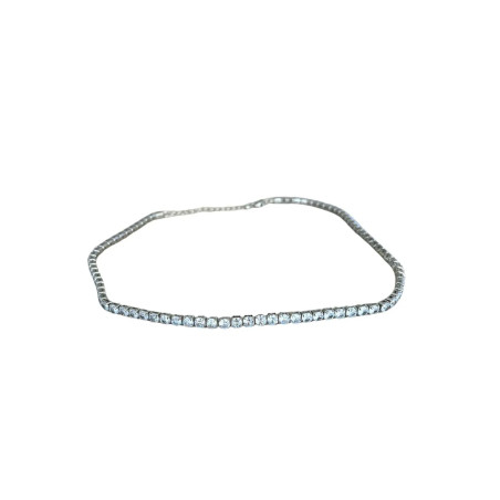 Naszyjnik srebrny z cyrkoniami choker vintage