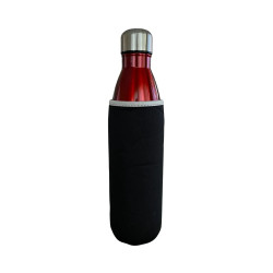 Termos / bidon stalowy czerwony 30 cm + pokrowiec