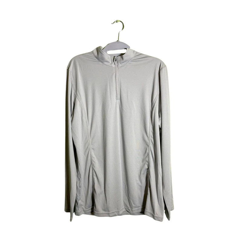 Szara koszulka sportowa 1/4 zip longsleeve XL