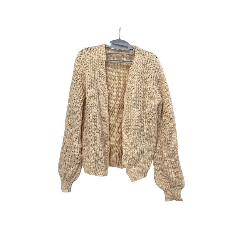 Beżowy kardigan damski oversize ciepły sweter M