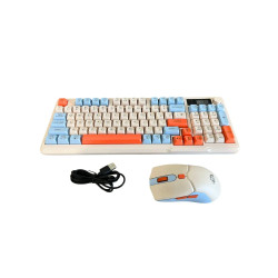 Freewolf T96 Blueberry bezprzewodowa klawiatura i mysz QWERTY