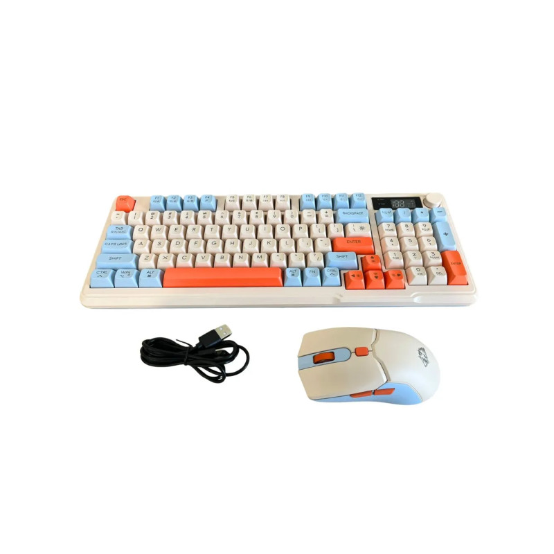 Freewolf T96 Blueberry bezprzewodowa klawiatura i mysz QWERTY