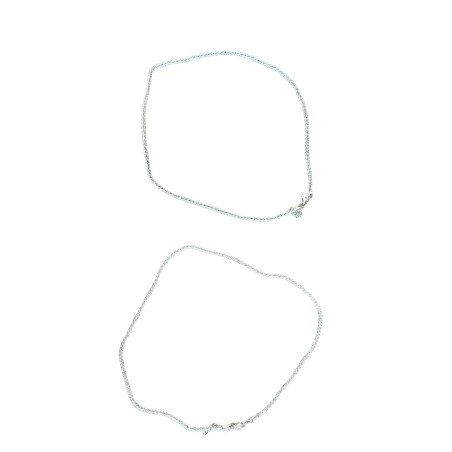 Komplet 2 srebrnych naszyjników minimalistycznych 44 cm i 49 cm