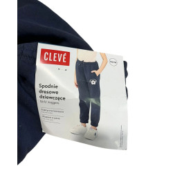 Spodnie dresowe dziewczęce CLEVÉ 110/116 granatowe