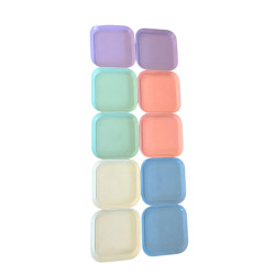 Miski dla psa kota płaskie talerze na karmę zestaw 10 sztuk kolorowe