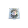 Peruka damska czarna falowana z grzywką z zielonym pasemkiem