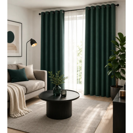 Zasłona aksamitna MIULEE ciemnozielona 140x280 cm | Elegancka zasłona