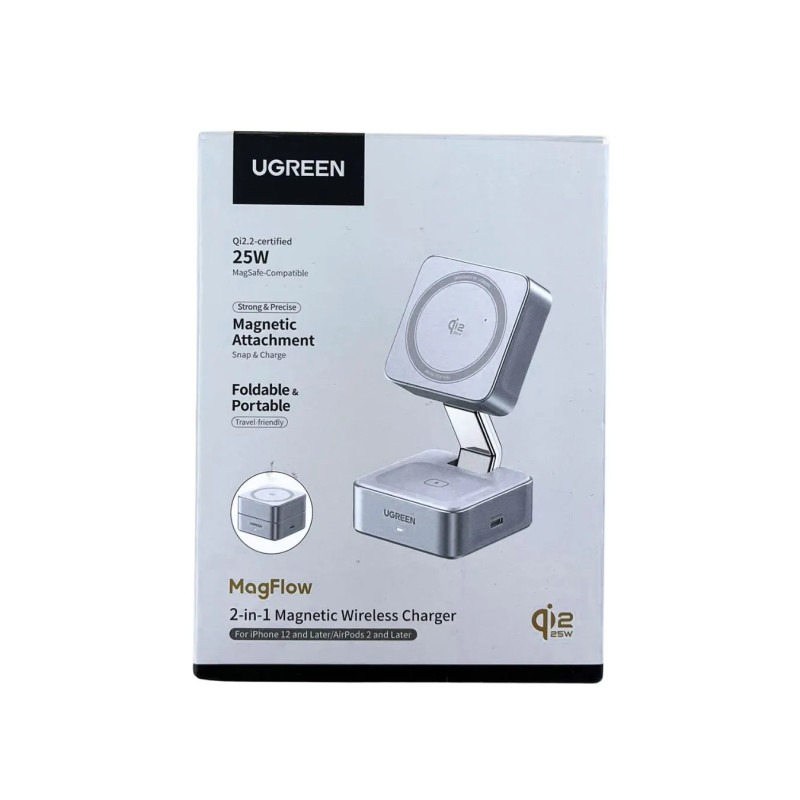 UGREEN MagFlow Qi2 25W Składana Ładowarka Indukcyjna 2w1