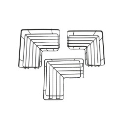 Zestaw 3 Półek Prysznicowych Łazienkowych Czarnych Metalowych