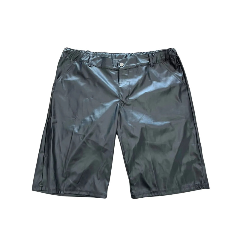 2XL Spodenki damskie czarne z efektem skóry
