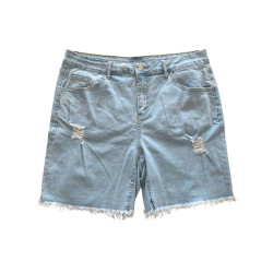 Spodenki jeansowe damskie jasnoniebieskie z przetarciami 2XL