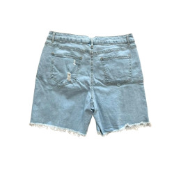 Spodenki jeansowe damskie jasnoniebieskie z przetarciami 2XL