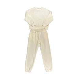 Damski komplet dresowy kremowy XL – bluza + spodnie jogger