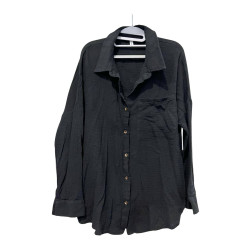 Czarna Koszula Muślinowa Oversize 100% Bawełna XXL