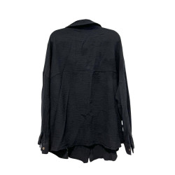 Czarna Koszula Muślinowa Oversize 100% Bawełna XXL