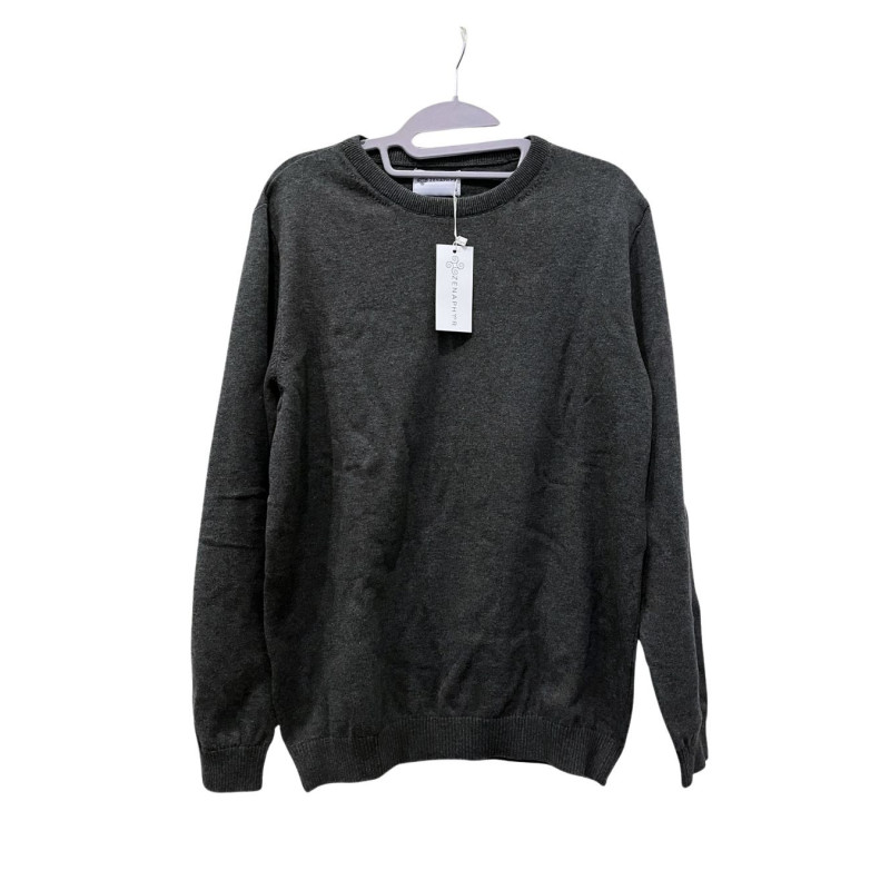 Sweter męski S ciemnoszary 100% bawełna ZENAPHRS