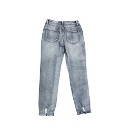 Jeansy Damskie Skinny Przetarcia Jasny Jeans M