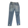 Jeansy Damskie Skinny Przetarcia Niebieski M