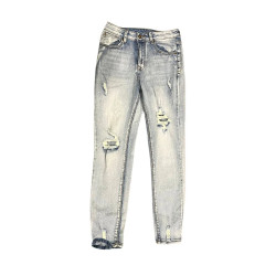Jeansy Damskie Skinny Jasny Denim Przetarcia S
