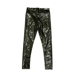 Czarne Legginsy Lakierowane Winylowe Wet Look M