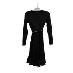 Sukienka Dzianinowa Grace Karin Czarna Prążkowana 134–140 cm
