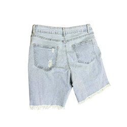 Szorty Jeansowe Damskie Jasny Denim Przetarcia M