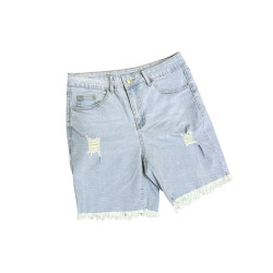 Szorty Jeansowe Damskie Jasny Denim Przetarcia M