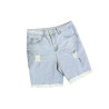 Szorty Jeansowe Damskie Jasny Denim Przetarcia M