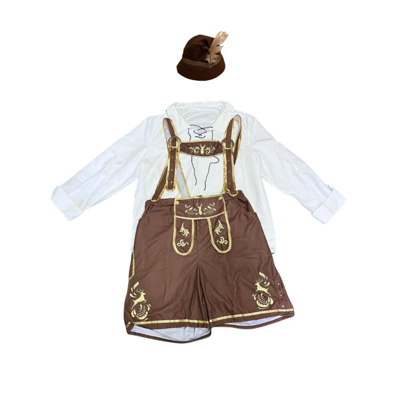 Strój Bawarski Oktoberfest Lederhosen z Kapeluszem XXL