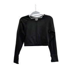 Sportowy Crop Top Damski M Czarny Bluzka Fitness Yoga