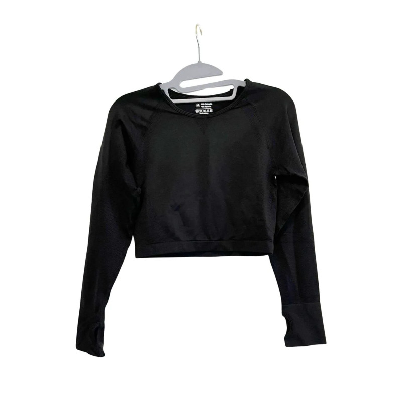 Sportowy Crop Top Damski M Czarny Bluzka Fitness Yoga