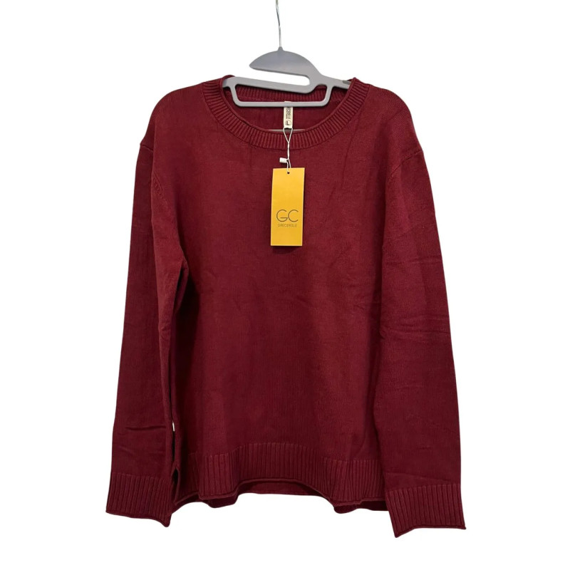 Sweter Damski Bordowy Grecerelle Klasyczny L