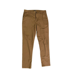 Spodnie męskie JMIERR brązowe chino slim fit 36