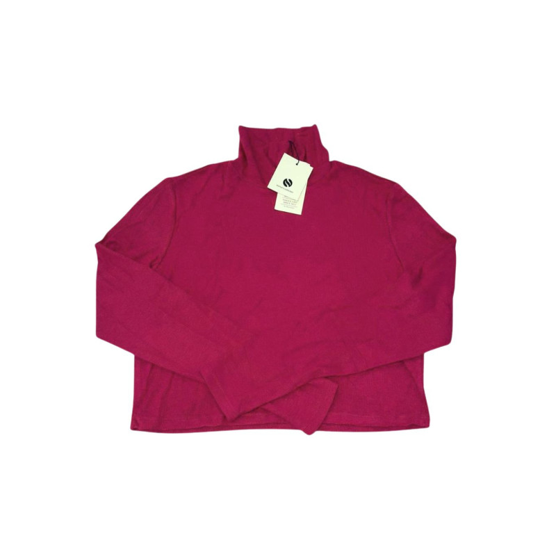 Bordowy sweter crop L krótki damski nowy