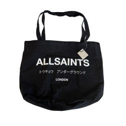 AllSaints Underground czarna torba shopper bawełniana