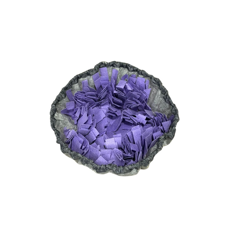 Mata węchowa dla psa i kota fioletowa zabawka na smaczki.