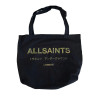 AllSaints czarna torba shopper bawełniana London duża torba na zakupy