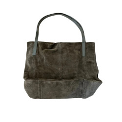 Anna Field skórzana torba shopper zamszowa khaki duża