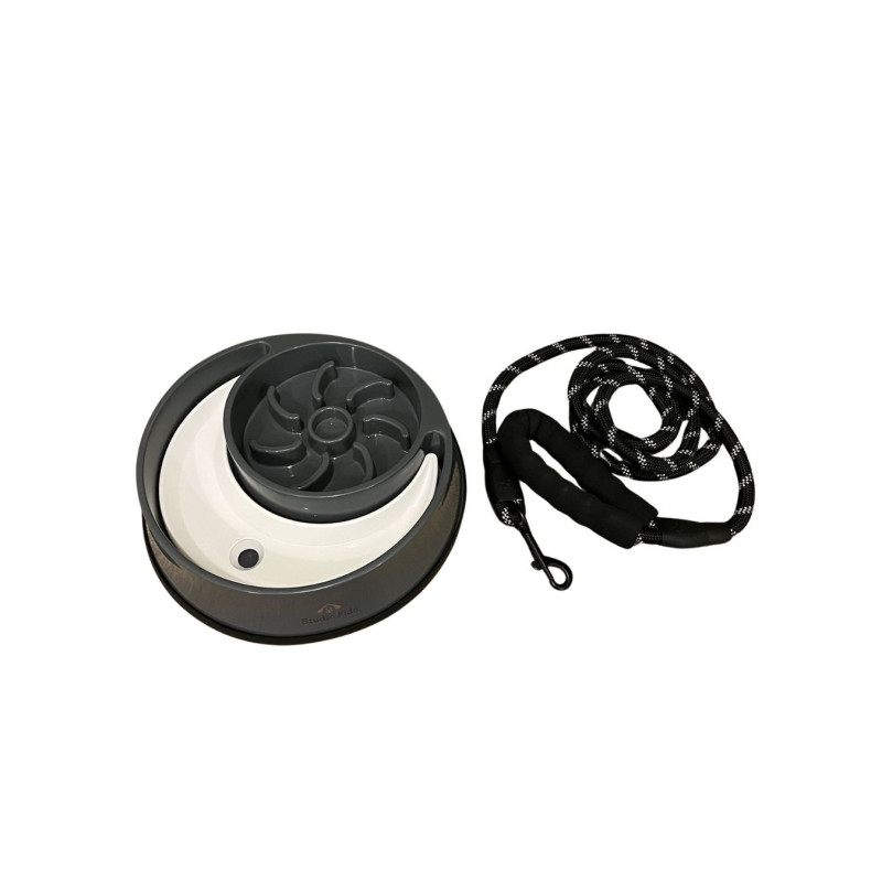 Miska dla psa kota 2w1 slow feeder 500 ml antypoślizgowa + smycz