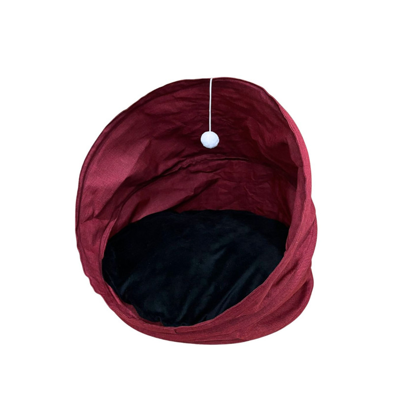 Legowisko budka dla kota 2w1 czerwone rozmiar S miękkie posłanie